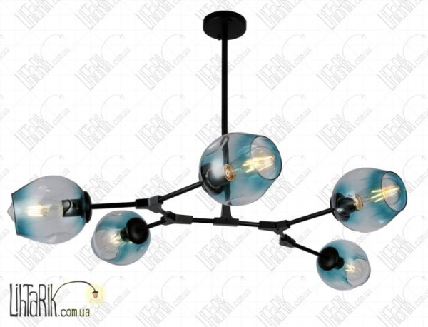 Levistella потолочная подвесная люстра 752L7731-5 BK BL (752L7731-5 BK+BL)