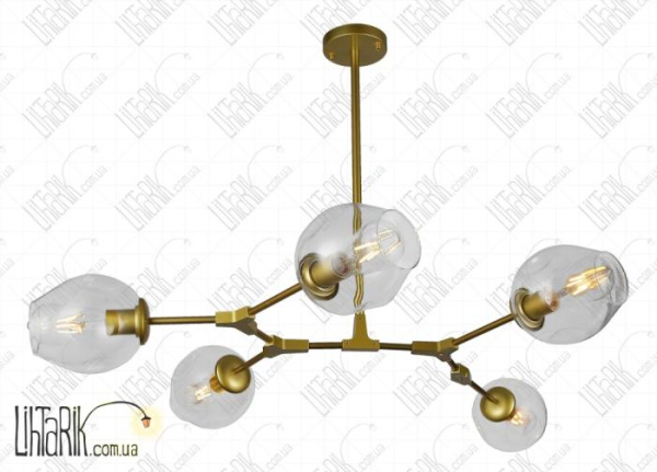 Levistella потолочная подвесная люстра 752L7731-5 GD CL (752L7731-5 GD+CL)