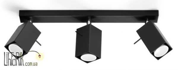 SOLLUX LIGHTING Светильник припотолочный MERIDA 3 Czarny SL.0101