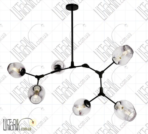 Levistella потолочная люстра 909LXL3008-6 BK BK (909LXL3008-6 BK+BK)