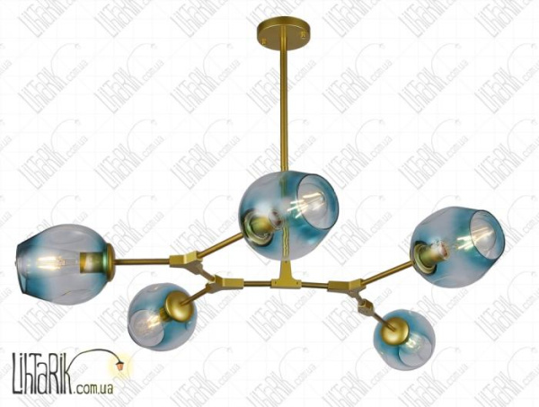 Levistella потолочная подвесная люстра 752L7731-5 GD BL (752L7731-5 GD+BL)