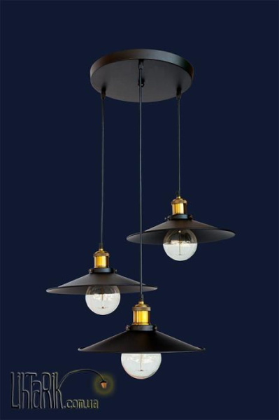 Лофт-подвес на три плафона 752PB9-3 BK(300)