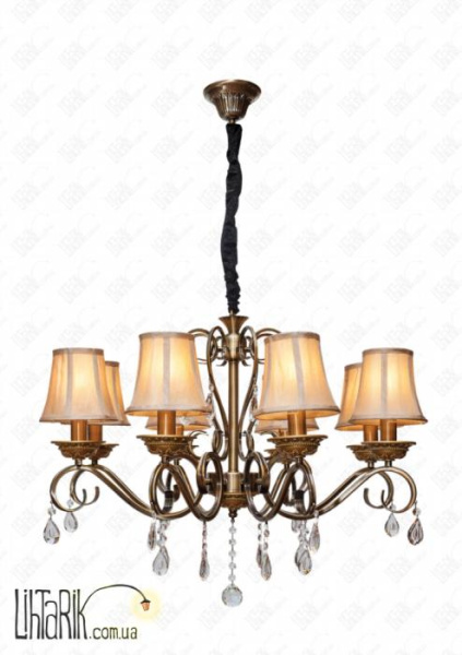 Бронзовая люстра с абажурами 755MK30119-8 AB