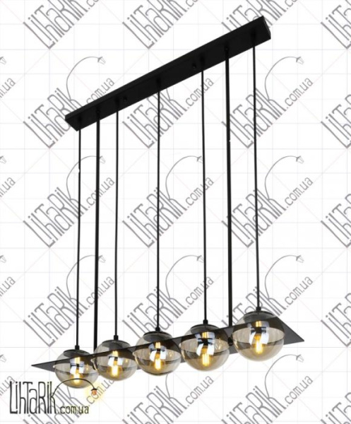 Подвес лофт на планке 761CBL05-5 с плафонами