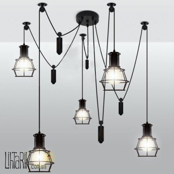 Подвес Carlo De Santi Лофт с гирьками на 5 ламп 504005961