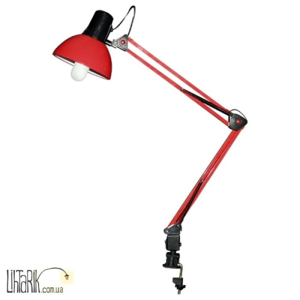 MTL-07 red/black Настольная лампа на струбцине (Brille 182047)