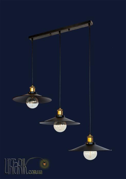 Лофт-подвес на три плафона 752PB9-3 BK(500)