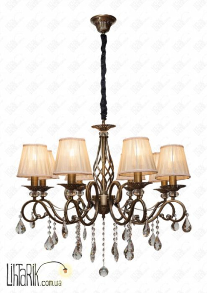 Бронзовая люстра с абажурами 755MK30001-8 AB