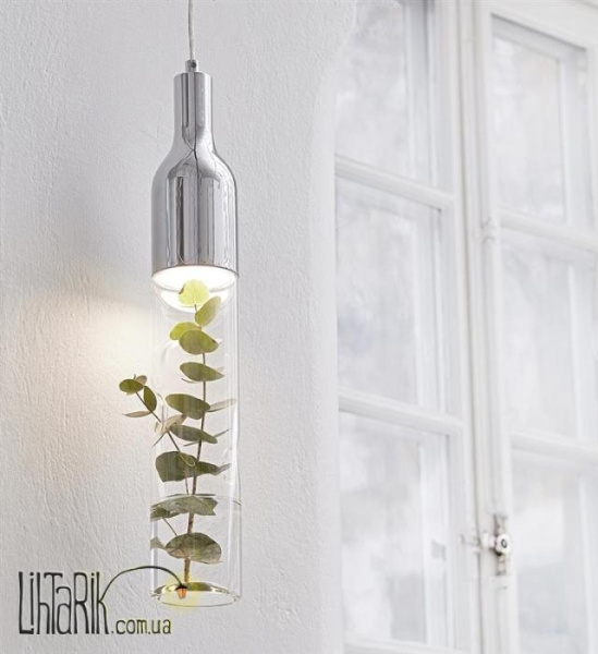 Подвесной светильник Markslojd WINSTON BOTTLE Pendant 1L Chrome/Clear