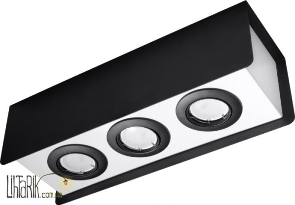 SOLLUX LIGHTING Светильник припотолочный STEREO 3 Czarny SL.0411