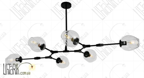 Levistella потолочна люстра 752L7731-6 BK CL (752L7731-6 BK+CL)