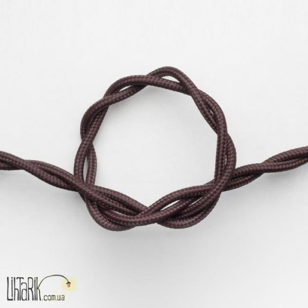 Levistella Витой провод в тканевой оплетке кофейный