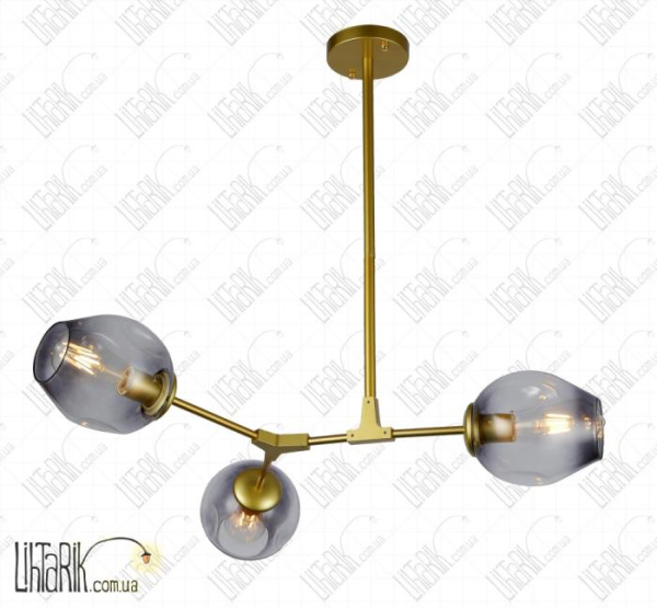 Levistella потолочная подвесная люстра 752L7731-3 GD BK (752L7731-3 GD+BK)