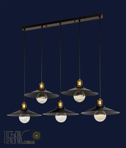 Лофт-подвес на пять плафонов 752PB9-5 BK(700)