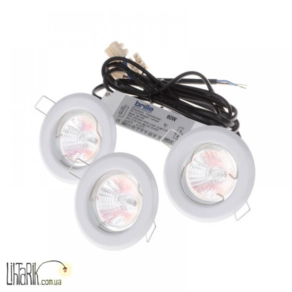 SET 1/HDL-S 02 WH (82) 3x20W W/T комплект точечных светильников (Brille 163442)
