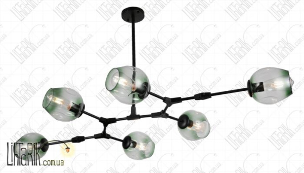 Levistella потолочная подвесная люстра 752L7731-6 BK GR (752L7731-6 BK+GR)