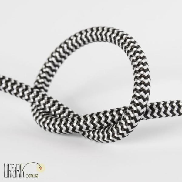 Levistella Провод в тканевой оплетке черно-белый