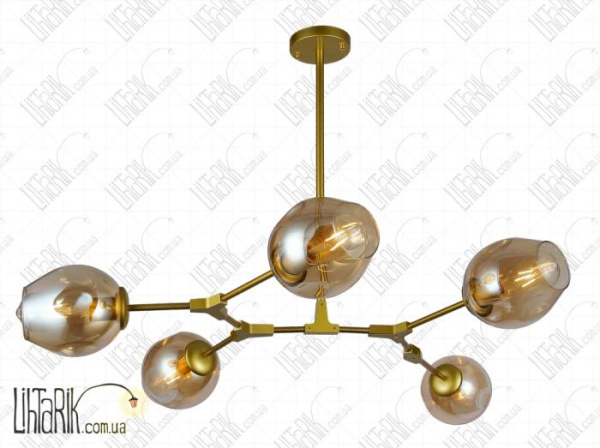 Levistella потолочная подвесная люстра 752L7731-5 GD BR (752L7731-5 GD+BR)
