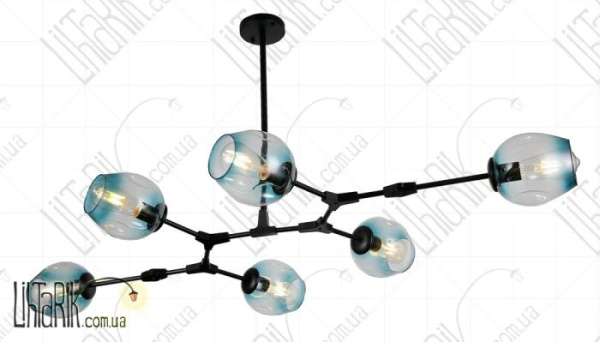 Levistella потолочна люстра 752L7731-6 BK BL (752L7731-6 BK+BL)