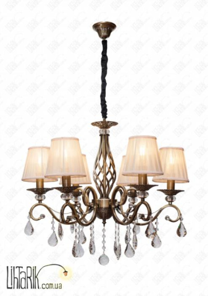 Бронзовая люстра с абажурами 755MK30001-6 AB