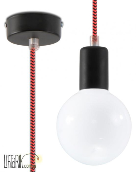 SOLLUX LIGHTING Светильник подвесной EDISON Czarno-Czerwona SL.0158