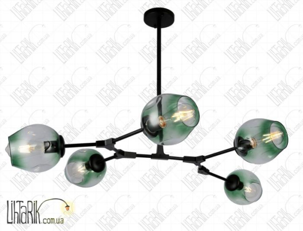 Levistella потолочная подвесная люстра 752L7731-5 BK GR (752L7731-5 BK+GR)